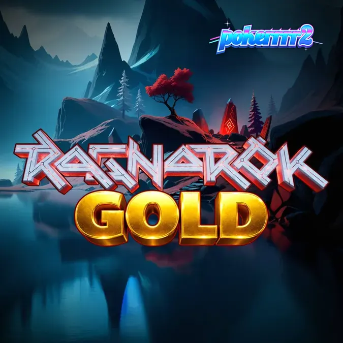 Pemandangan apokaliptik dalam game slot Ragnarok Gold dengan simbol-simbol mitologi Nordik yang menyala.