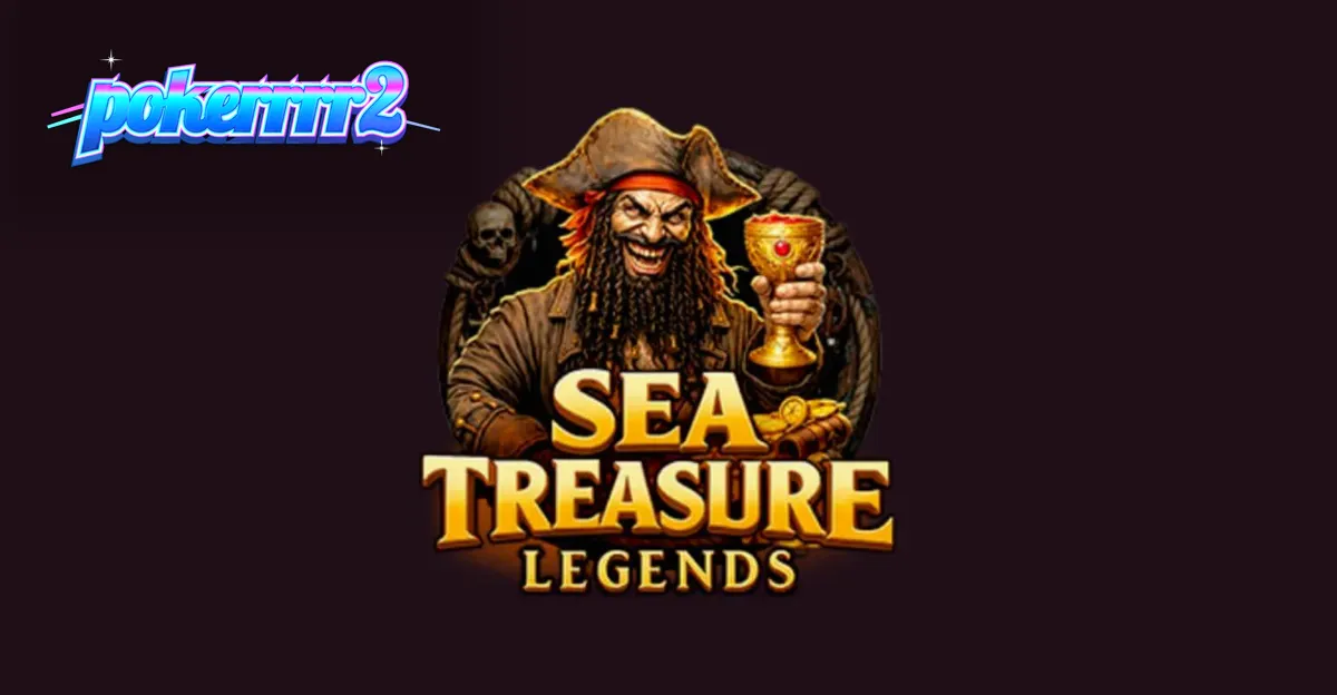 Pemandangan visual slot Sea Treasures Legend dengan tema bajak laut dan harta karun